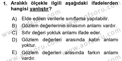 Tıbbi İstatistik Dersi 2015 - 2016 Yılı Tek Ders Sınav Soruları 1. Soru