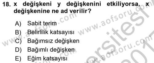 Tıbbi İstatistik Dersi 2016 - 2017 Yılı 3 Ders Sınav Soruları 18. Soru