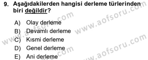 Tıbbi İstatistik Dersi 2016 - 2017 Yılı 3 Ders Sınav Soruları 9. Soru