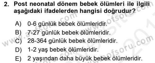 Tıbbi İstatistik Dersi 2016 - 2017 Yılı (Final) Dönem Sonu Sınav Soruları 2. Soru