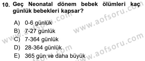 Tıbbi İstatistik Dersi 2018 - 2019 Yılı 3 Ders Sınav Soruları 10. Soru