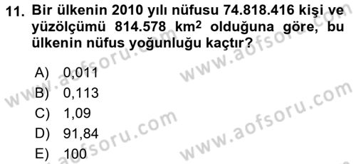 Tıbbi İstatistik Dersi 2018 - 2019 Yılı 3 Ders Sınav Soruları 11. Soru