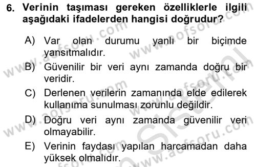 Tıbbi İstatistik Dersi 2018 - 2019 Yılı 3 Ders Sınav Soruları 6. Soru