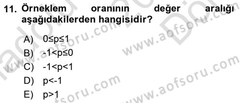 Tıbbi İstatistik Dersi 2019 - 2020 Yılı (Final) Dönem Sonu Sınav Soruları 11. Soru