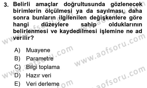Tıbbi İstatistik Dersi 2019 - 2020 Yılı (Final) Dönem Sonu Sınav Soruları 3. Soru