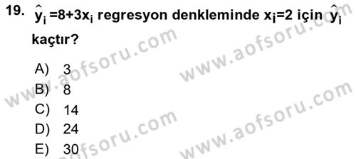 Tıbbi İstatistik Dersi 2020 - 2021 Yılı Yaz Okulu Sınav Soruları 19. Soru