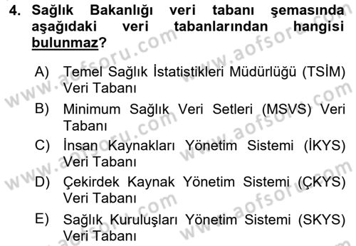Tıbbi İstatistik Dersi 2020 - 2021 Yılı Yaz Okulu Sınav Soruları 4. Soru