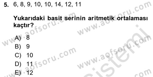 Tıbbi İstatistik Dersi 2021 - 2022 Yılı (Final) Dönem Sonu Sınav Soruları 5. Soru