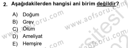 Tıbbi İstatistik Dersi 2021 - 2022 Yılı Yaz Okulu Sınav Soruları 2. Soru