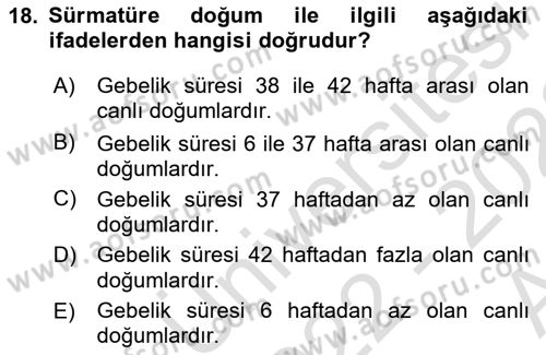 Tıbbi İstatistik Dersi 2022 - 2023 Yılı (Vize) Ara Sınav Soruları 18. Soru