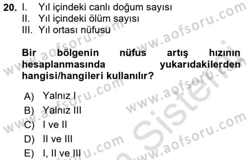 Tıbbi İstatistik Dersi 2022 - 2023 Yılı (Vize) Ara Sınav Soruları 20. Soru