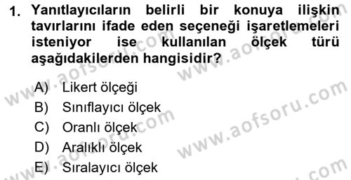 Tıbbi İstatistik Dersi 2022 - 2023 Yılı (Final) Dönem Sonu Sınav Soruları 1. Soru