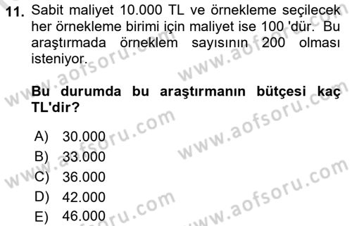 Tıbbi İstatistik Dersi 2022 - 2023 Yılı (Final) Dönem Sonu Sınav Soruları 11. Soru