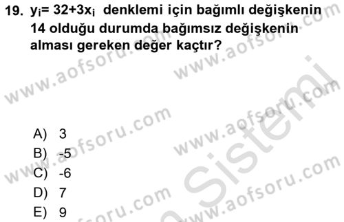 Tıbbi İstatistik Dersi 2022 - 2023 Yılı (Final) Dönem Sonu Sınav Soruları 19. Soru