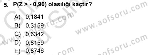 Tıbbi İstatistik Dersi 2022 - 2023 Yılı (Final) Dönem Sonu Sınav Soruları 5. Soru