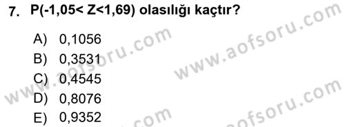 Tıbbi İstatistik Dersi 2022 - 2023 Yılı (Final) Dönem Sonu Sınav Soruları 7. Soru
