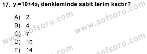 Tıbbi İstatistik Dersi 2023 - 2024 Yılı (Final) Dönem Sonu Sınav Soruları 17. Soru