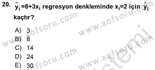 Tıbbi İstatistik Dersi 2023 - 2024 Yılı (Final) Dönem Sonu Sınav Soruları 20. Soru