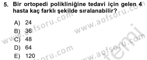 Tıbbi İstatistik Dersi 2023 - 2024 Yılı (Final) Dönem Sonu Sınav Soruları 5. Soru