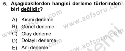 Tıbbi İstatistik Dersi 2024 - 2025 Yılı Yaz Okulu Sınav Soruları 5. Soru