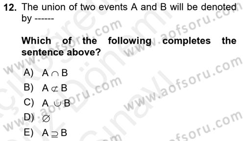 Statistics 1 Dersi 2018 - 2019 Yılı (Final) Dönem Sonu Sınav Soruları 12. Soru