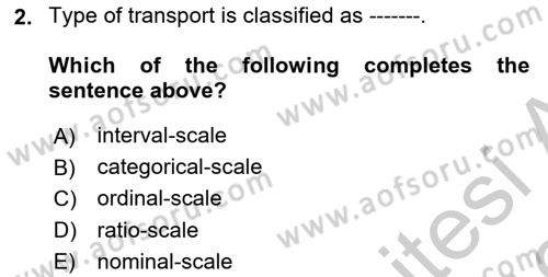 Statistics 1 Dersi 2018 - 2019 Yılı Yaz Okulu Sınav Soruları 2. Soru