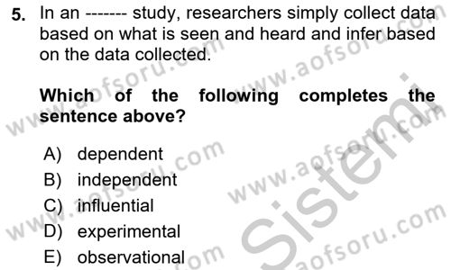 Statistics 1 Dersi 2018 - 2019 Yılı Yaz Okulu Sınav Soruları 5. Soru