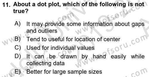 Statistics 1 Dersi 2019 - 2020 Yılı (Vize) Ara Sınav Soruları 11. Soru