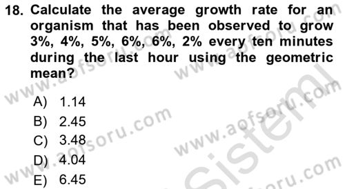 Statistics 1 Dersi 2019 - 2020 Yılı (Vize) Ara Sınav Soruları 18. Soru