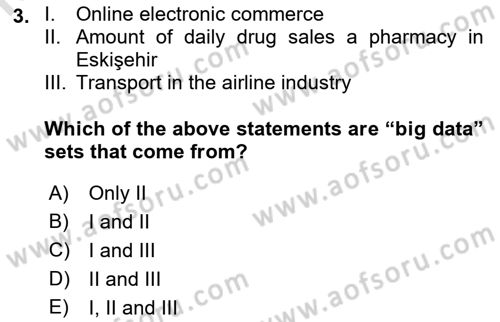 Statistics 1 Dersi 2019 - 2020 Yılı (Final) Dönem Sonu Sınav Soruları 3. Soru