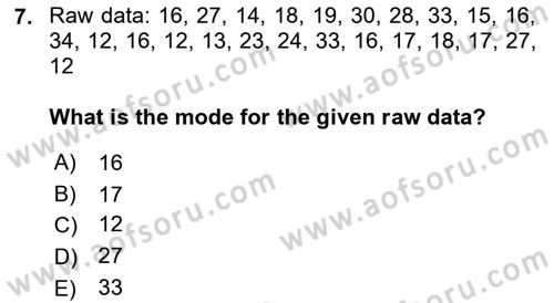 Statistics 1 Dersi 2019 - 2020 Yılı (Final) Dönem Sonu Sınav Soruları 7. Soru