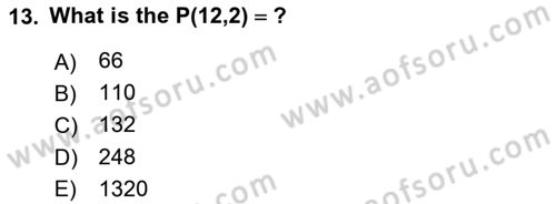 Statistics 1 Dersi 2020 - 2021 Yılı Yaz Okulu Sınav Soruları 13. Soru