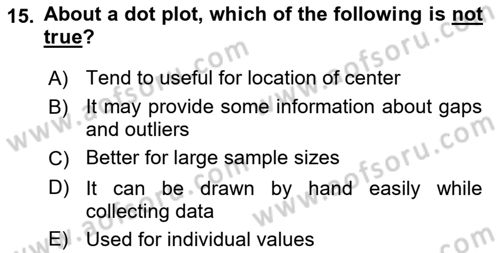 Statistics 1 Dersi 2021 - 2022 Yılı (Vize) Ara Sınavı 15. Soru