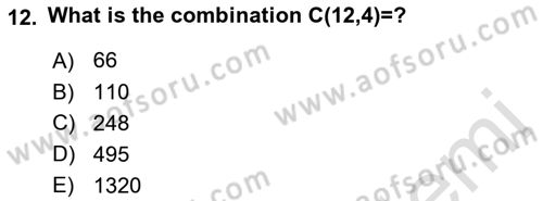 Statistics 1 Dersi 2021 - 2022 Yılı (Final) Dönem Sonu Sınav Soruları 12. Soru