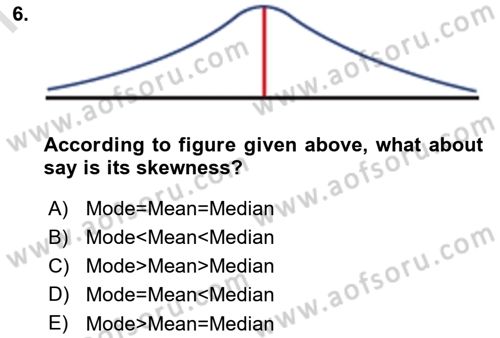 Statistics 1 Dersi 2021 - 2022 Yılı (Final) Dönem Sonu Sınav Soruları 6. Soru