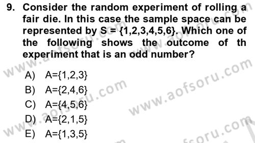 Statistics 1 Dersi 2022 - 2023 Yılı (Final) Dönem Sonu Sınav Soruları 9. Soru