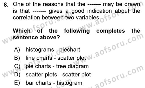 Statistics 1 Dersi 2022 - 2023 Yılı Yaz Okulu Sınav Soruları 8. Soru