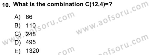 Statistics 1 Dersi 2023 - 2024 Yılı (Final) Dönem Sonu Sınav Soruları 10. Soru