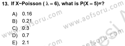 Statistics 1 Dersi 2023 - 2024 Yılı (Final) Dönem Sonu Sınav Soruları 13. Soru