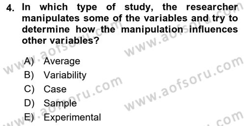 Statistics 1 Dersi 2023 - 2024 Yılı (Final) Dönem Sonu Sınav Soruları 4. Soru