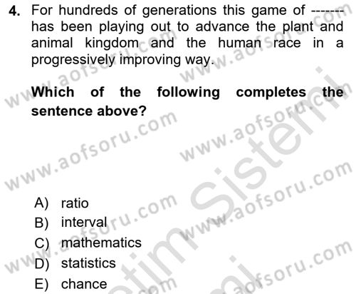 Statistics 1 Dersi 2024 - 2025 Yılı (Final) Dönem Sonu Sınav Soruları 4. Soru