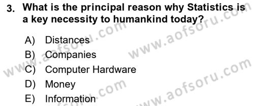 Statistics 1 Dersi 2024 - 2025 Yılı Yaz Okulu Sınav Soruları 3. Soru