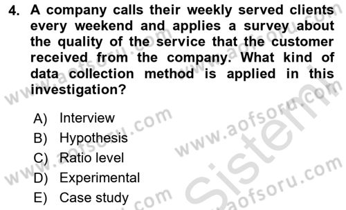 Statistics 1 Dersi 2024 - 2025 Yılı Yaz Okulu Sınav Soruları 4. Soru