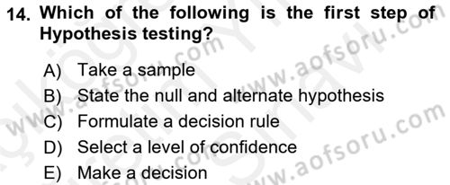 Statistics 2 Dersi 2018 - 2019 Yılı (Vize) Ara Sınav Soruları 14. Soru