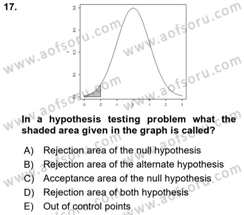 Statistics 2 Dersi 2018 - 2019 Yılı (Vize) Ara Sınav Soruları 17. Soru