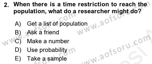 Statistics 2 Dersi 2018 - 2019 Yılı (Vize) Ara Sınav Soruları 2. Soru