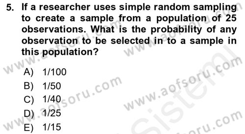 Statistics 2 Dersi 2018 - 2019 Yılı (Vize) Ara Sınav Soruları 5. Soru