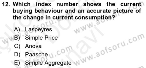 Statistics 2 Dersi 2018 - 2019 Yılı (Final) Dönem Sonu Sınav Soruları 12. Soru