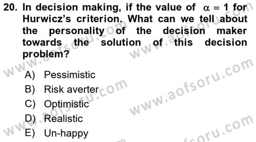 Statistics 2 Dersi 2018 - 2019 Yılı (Final) Dönem Sonu Sınav Soruları 20. Soru