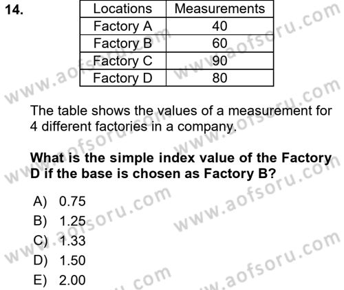 Statistics 2 Dersi 2018 - 2019 Yılı Yaz Okulu Sınav Soruları 14. Soru
